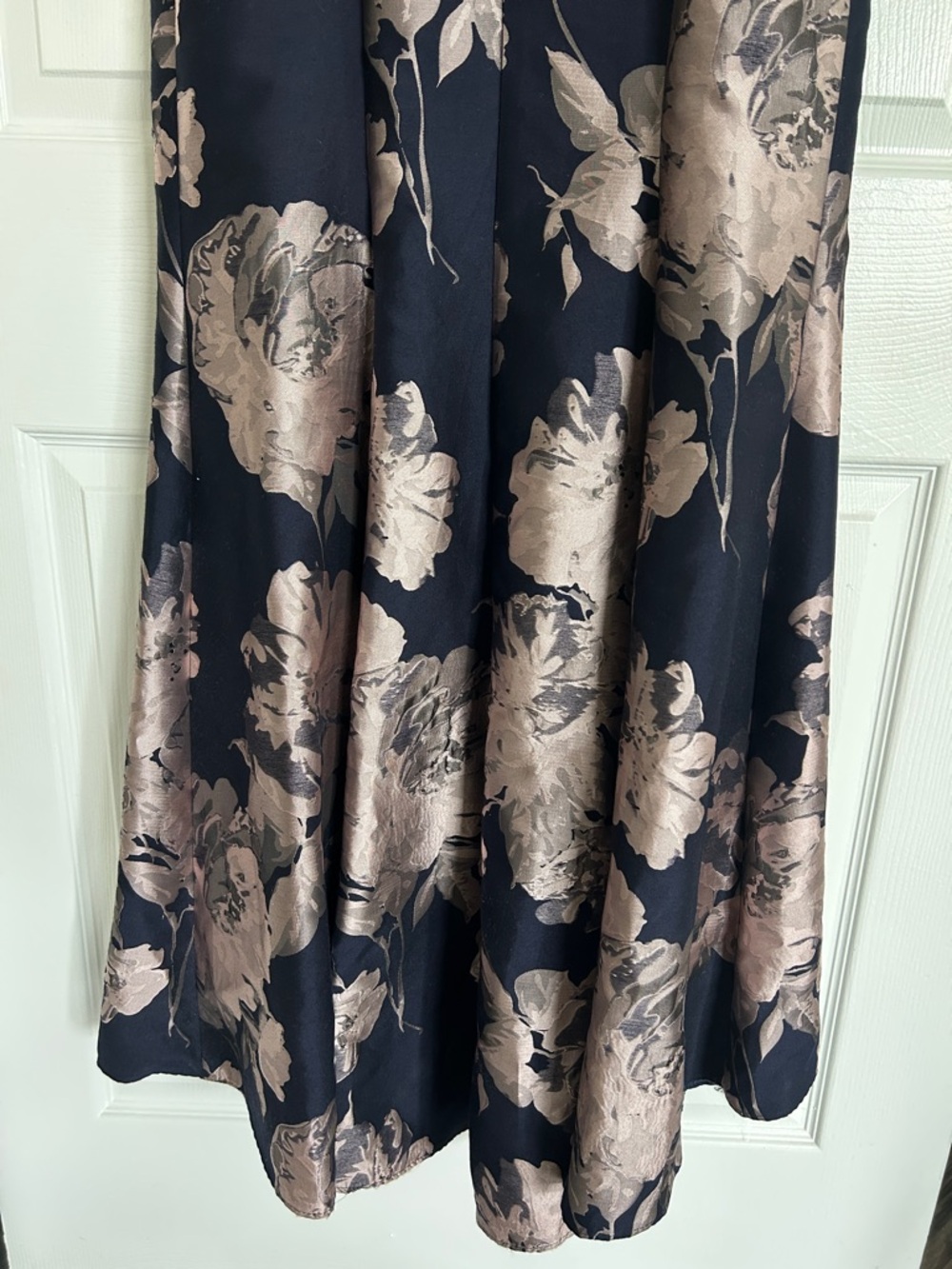 Xscape Navy Maxi Dress with Blush Floral Print - Picture 7 of 9